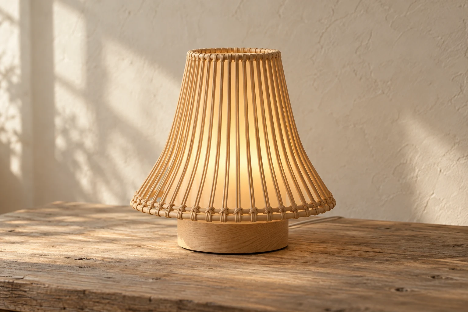 Hana Bell, natural rattan night light