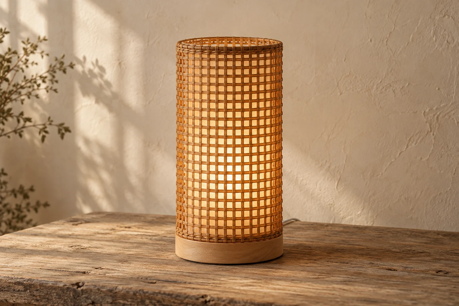 Column rattan lamp shapes